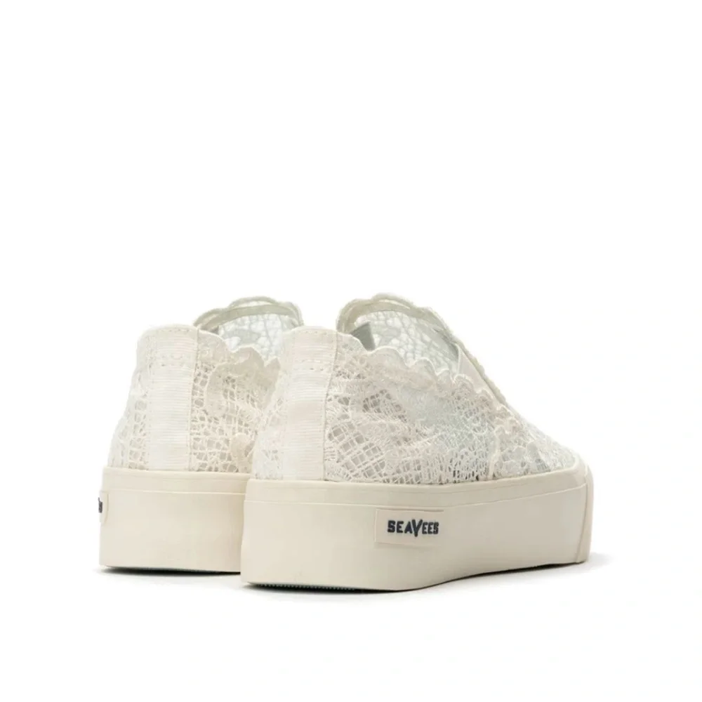 SeaVees Baja Platform Lace Slip on Sneakers Cream 8.5 - Picture 3 of 9